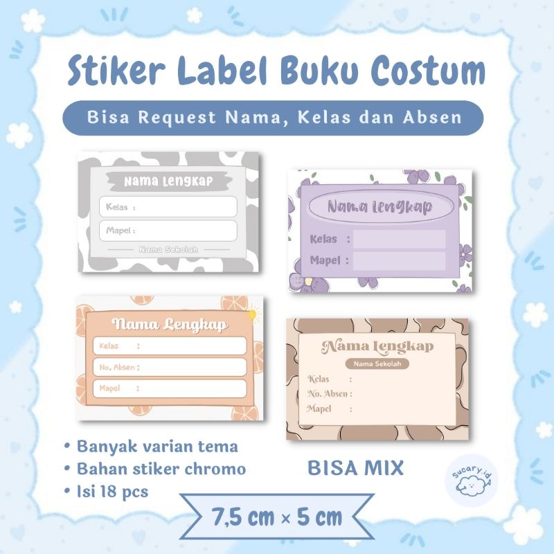 

Stiker Buku Pelajaran Custom | Stiker Buku Asthetic | Stiker Nama Custom | Label Buku | Stiker Buku | Stiker Nama | Stiker Label Nama Buku