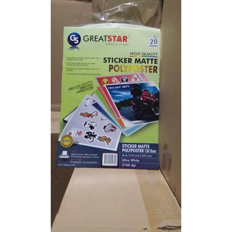 

promo kertas stiker matte polyposter 120gsm murah