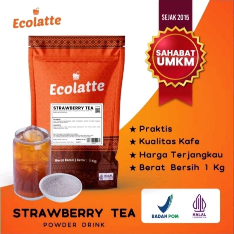 

STRAWBERRY TEA ECOLATTE - 1KG TEH STOBERI BUBUK MINUMAN