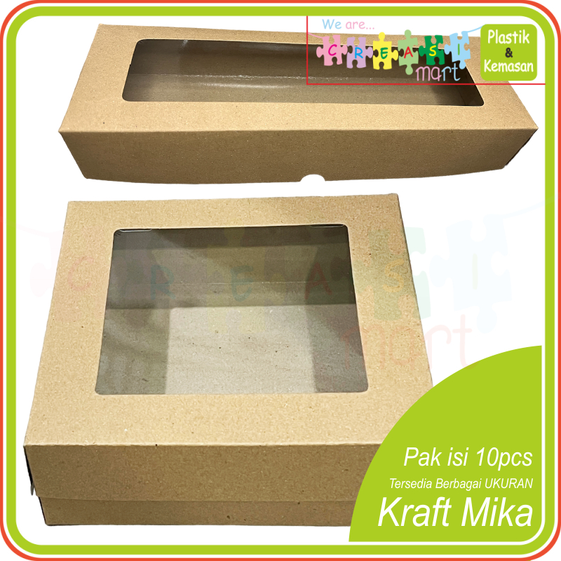 

Dos/Dus/Kardus Kraft Mika Coklat Pak 10pcs Laminasi Box Makanan Food Grade Berbagai Ukuran Berkualitas