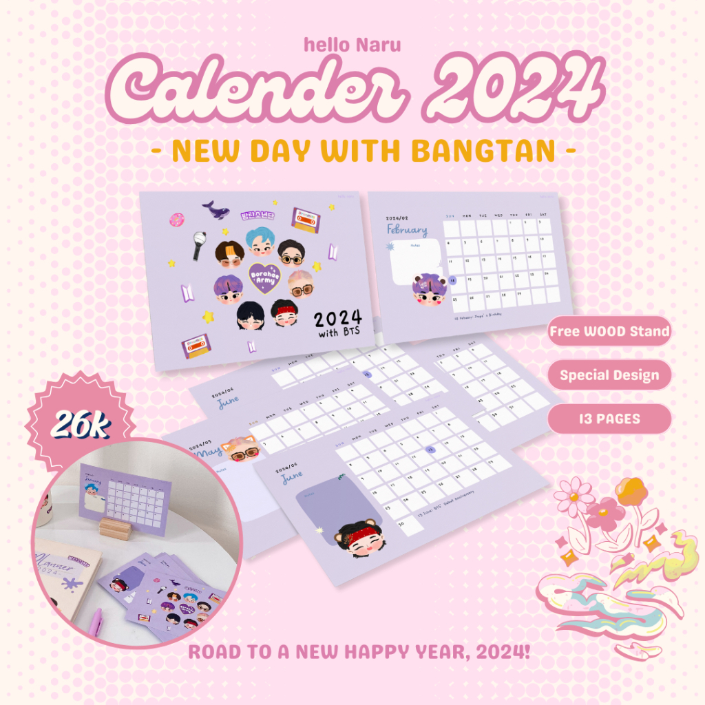 

CALENDER 2024 Bangtan BTS Pajangan Kalender Meja | Bisa COD