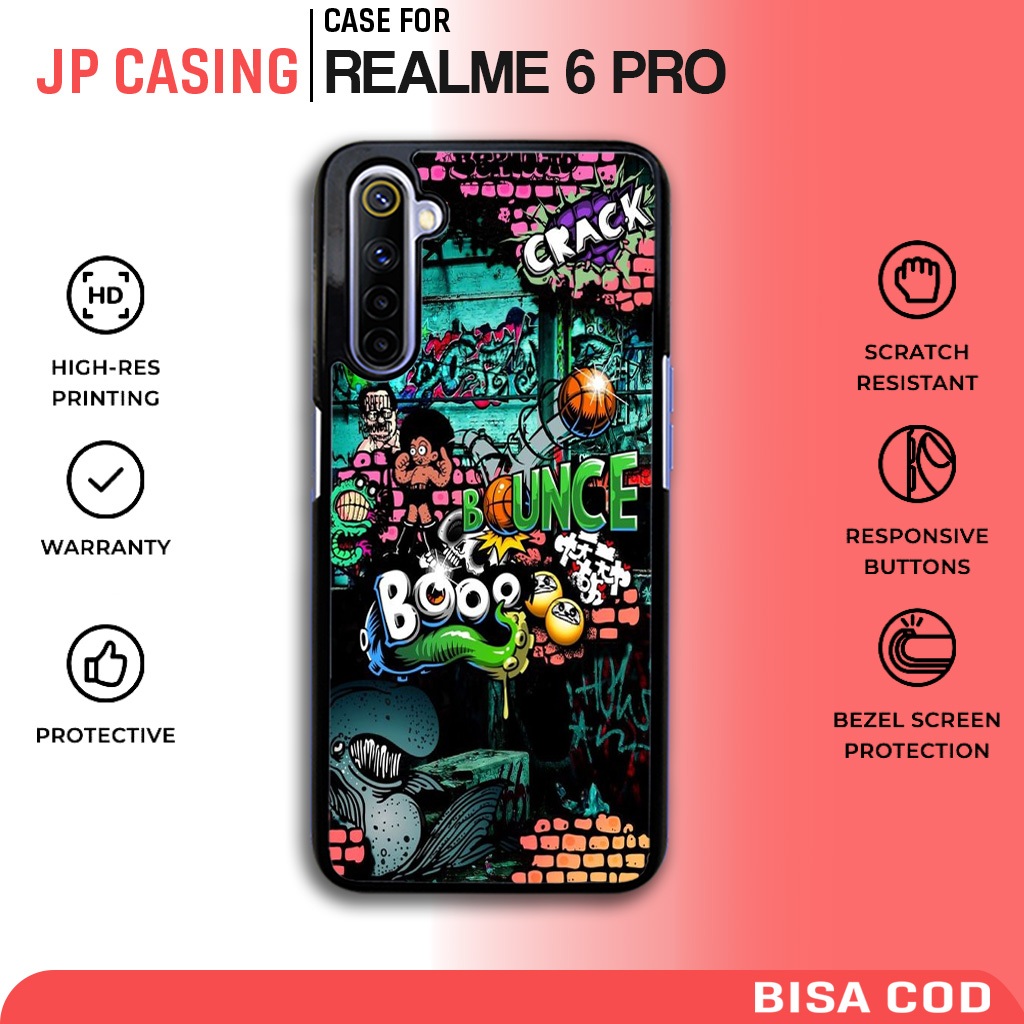 case realme 6 pro terbaru motif aesthetic grafiti 10 cowok keren casing hp mewah gelombang bahan sof
