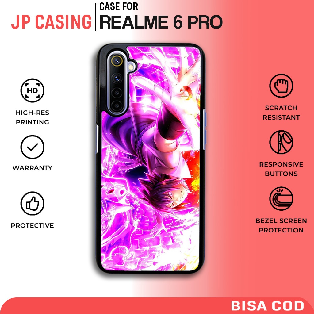 case realme 6 pro terbaru motif aesthetic anime sasuke cowok keren casing hp mewah gelombang bahan s