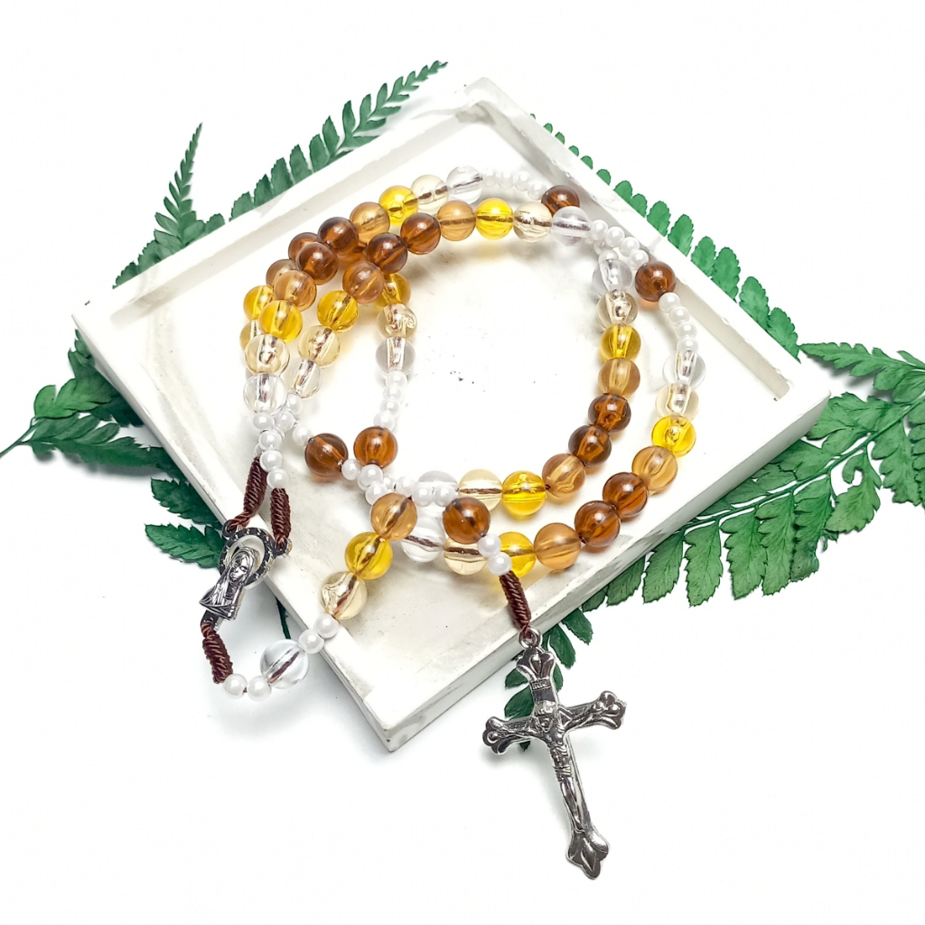 Kalung Rosario Akrilik GRADASI / Aksesoris Kalung Rosario Katolik Asli/Souvenir Rosario Katolik