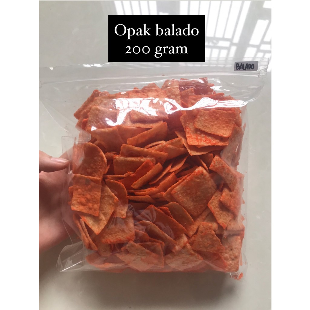 

OPAK BALADO 200 GRAM | KERUPUK OPAK | OPAK SINGKONG | OPAK PETAK | KERIPIK OPAK | OPAK UBI SNACKY MEDAN