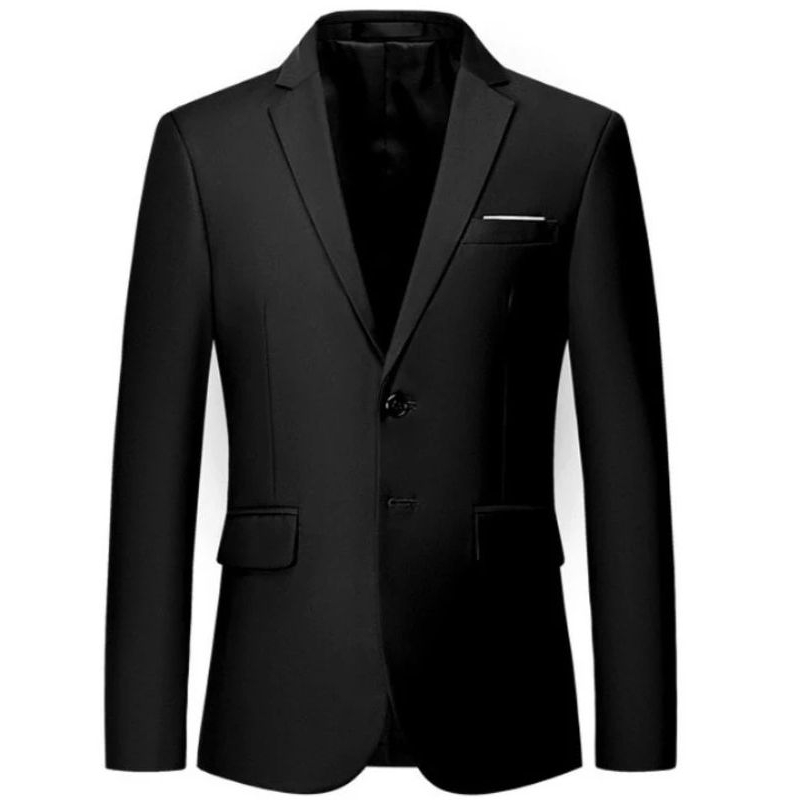 Jas Formal Pria Hitam Pekat Bahan Wol Jettblack Premium