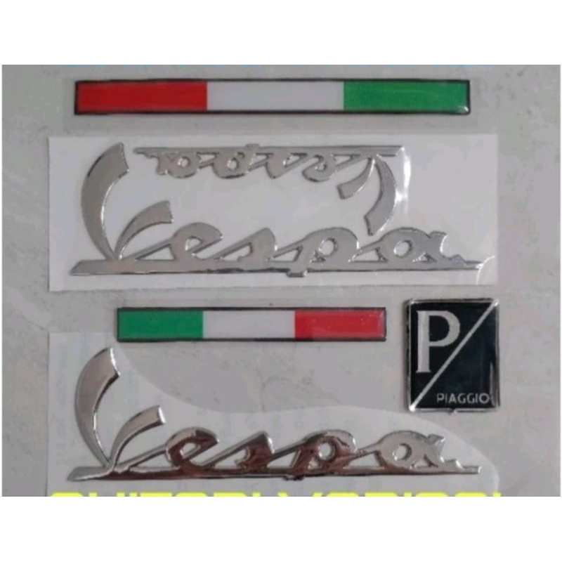 Emblem Depan P Dan Tulisan Vespa Uwinfly T3/aksesoris uwinfly T3