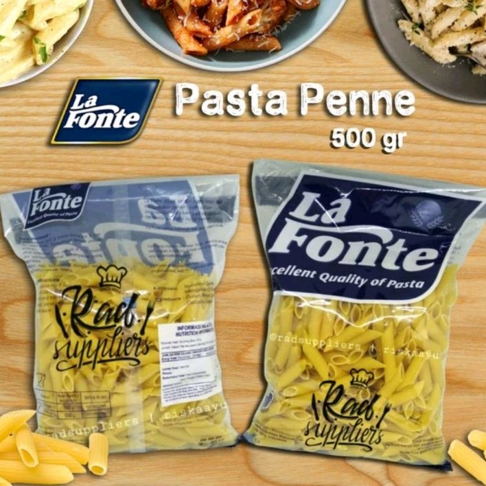 

Penne Pasta La Fonte 500gram, La Fonte Pasta Pene 500gram, Horeca Pack, Halal, Terbaik..