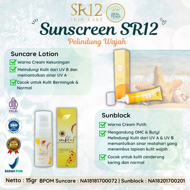 SUNBLOCK SR12 | SUNCARE SR12 | SUNBLOCK WAJAH  | SUNBLOCK BADAN BPOM | SUNSCREEN WAJAH | SUNSCREEN B