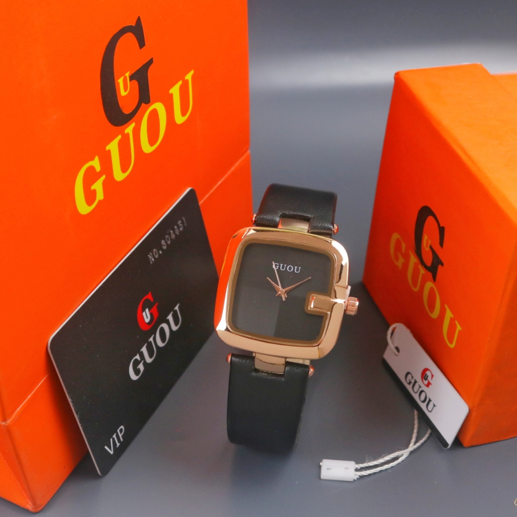 GUOU Jam Tangan Wanita Mewah Original 9561PW Free Box Ori & Paperbag