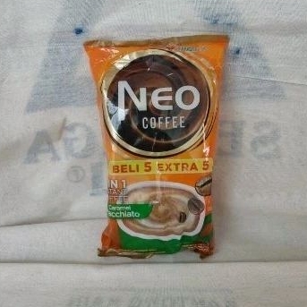 

NEO Coffee Caramel Macchiato 9 sachet x 20gr, Kopi Coffe Renteng Renceng ORANGE expired 03/2025