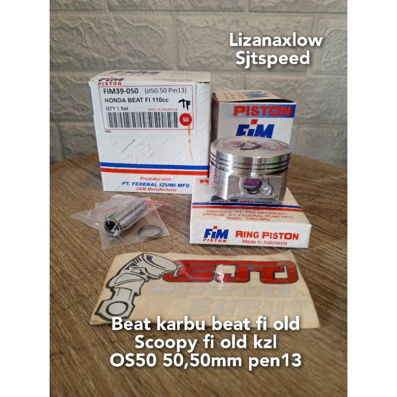 piston fim beat Scoopy karbu fi old os50 50,50mm pen13 kzl kvy fim39