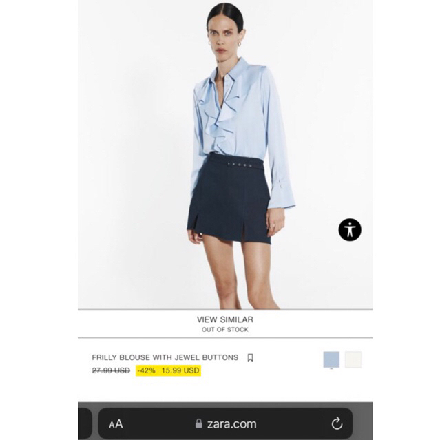 Kemeja Ruffle Zara Original Wanita