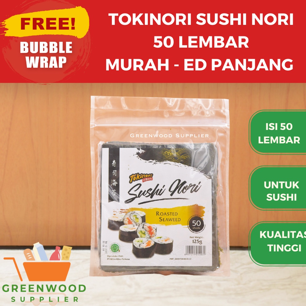 

VIRAL Tokinori Yaki Sushi Nori Rumput Laut Sushi 5 Lembar