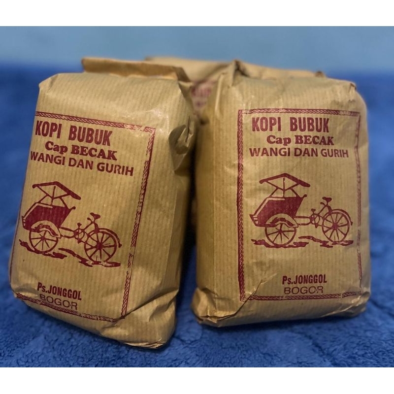 

Kopi Robusta | Kopi Bubuk Cap Becak Asli Jonggol 250grm | Gurih Dan Wangi