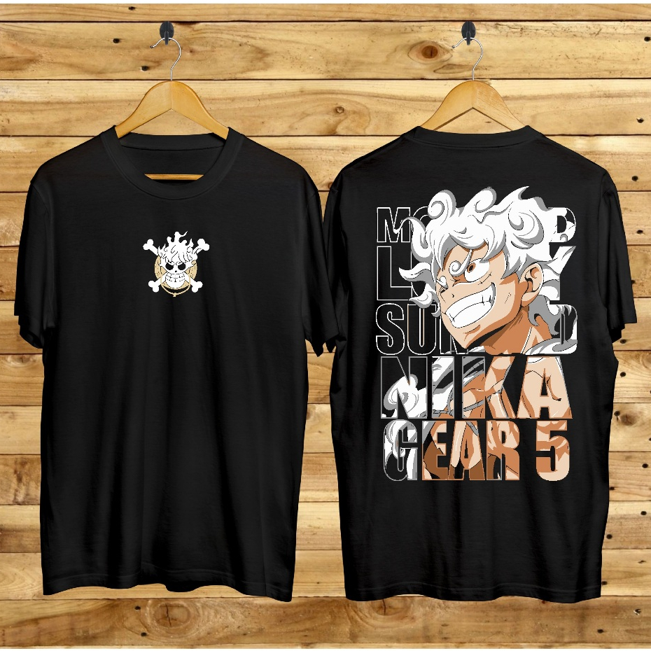 Baju Kaos T-shirt Distro Terbaru / Kaos One Piece Luffy Gear 5 Laugh Hitam / Kaos Kekinian / Kaos An