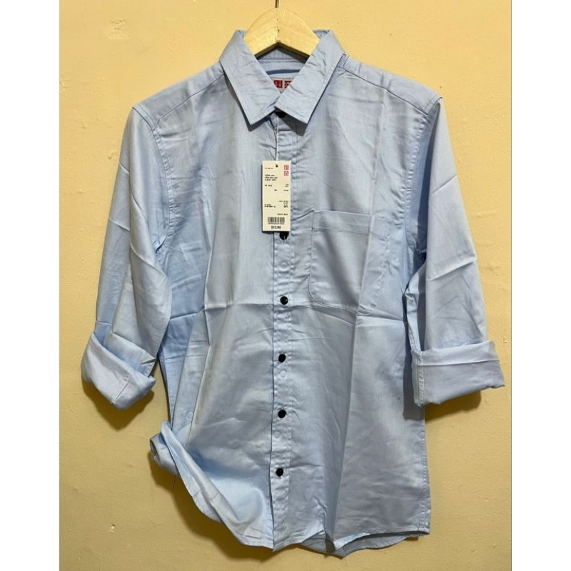 kemeja pria Casual uniqlo kemeja pria polos kerah UNIQLO kemeja pria polos lengan panjang uniqlo