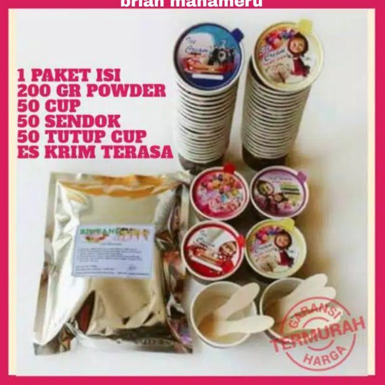 

FLASH SALE Paket usaha powder ice cream 2 gram 5 cup paket usaha es krim