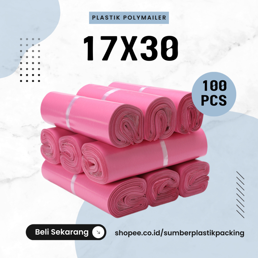 

Plastik Polymailer 17x30 Isi 100 Warna Pink | Plastik Bungkus Paketan