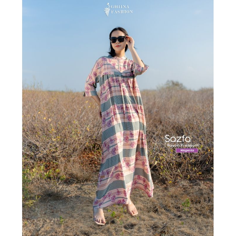 ✅ READY SAZFA DRESS BY GHIINA FASHION - GAMIS MOTIF GHINA