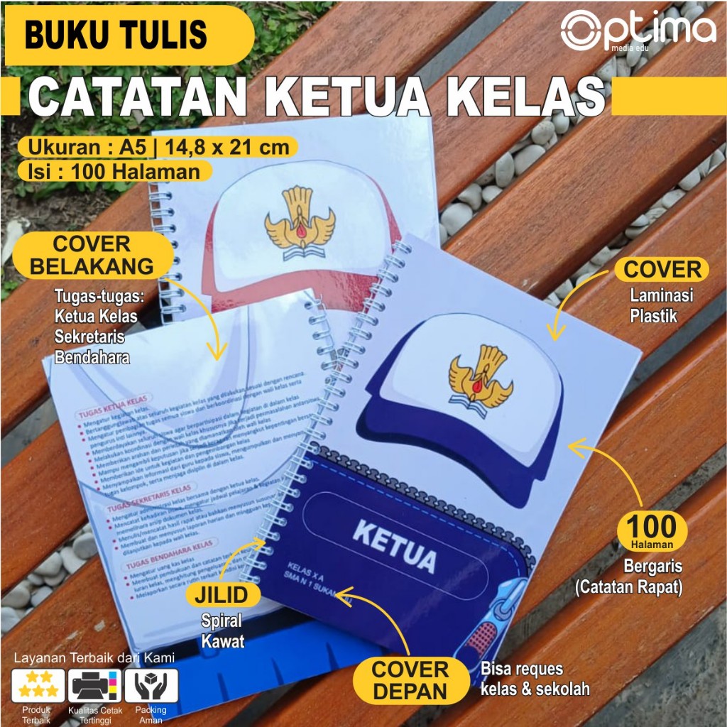 

Buku Tulis Bergaris Untuk Ketua Kelas SD, SMP, SMA Isi 100 Halaman