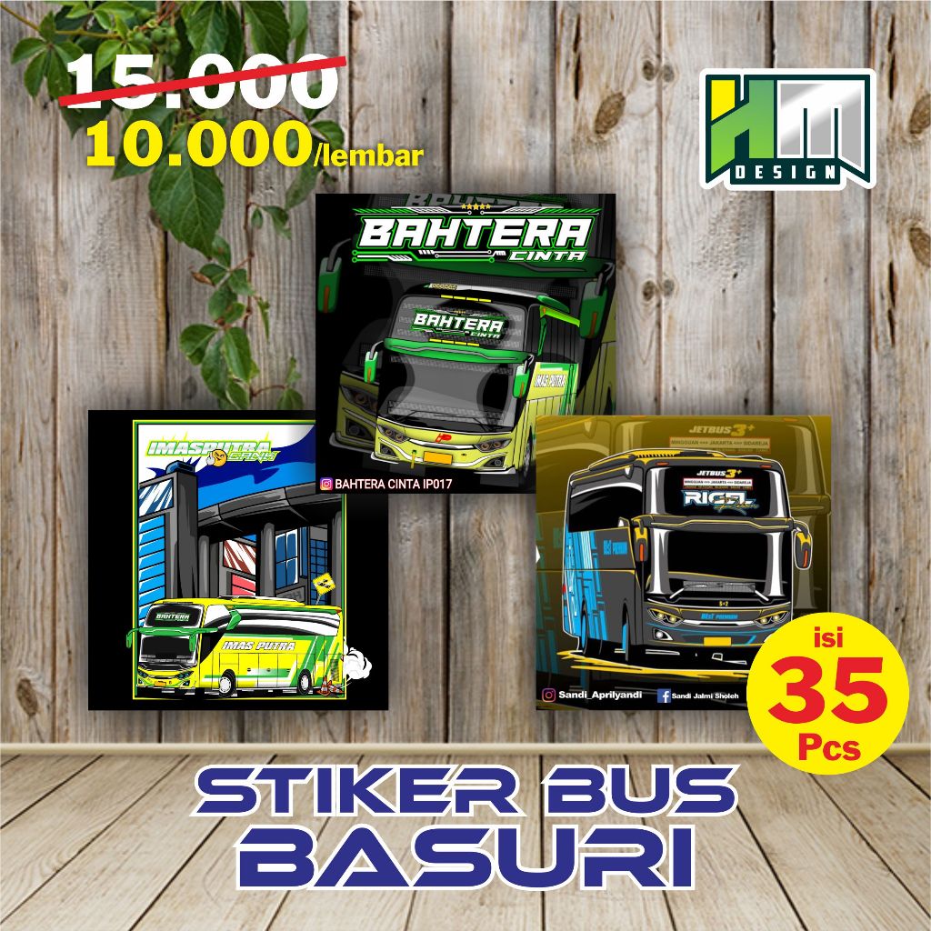 

STIKER BUS BASURI | BUS MANIA BUS TELOLET | STIKER BUS VIRAL BAHTERA CINTA ISI 35 PCS