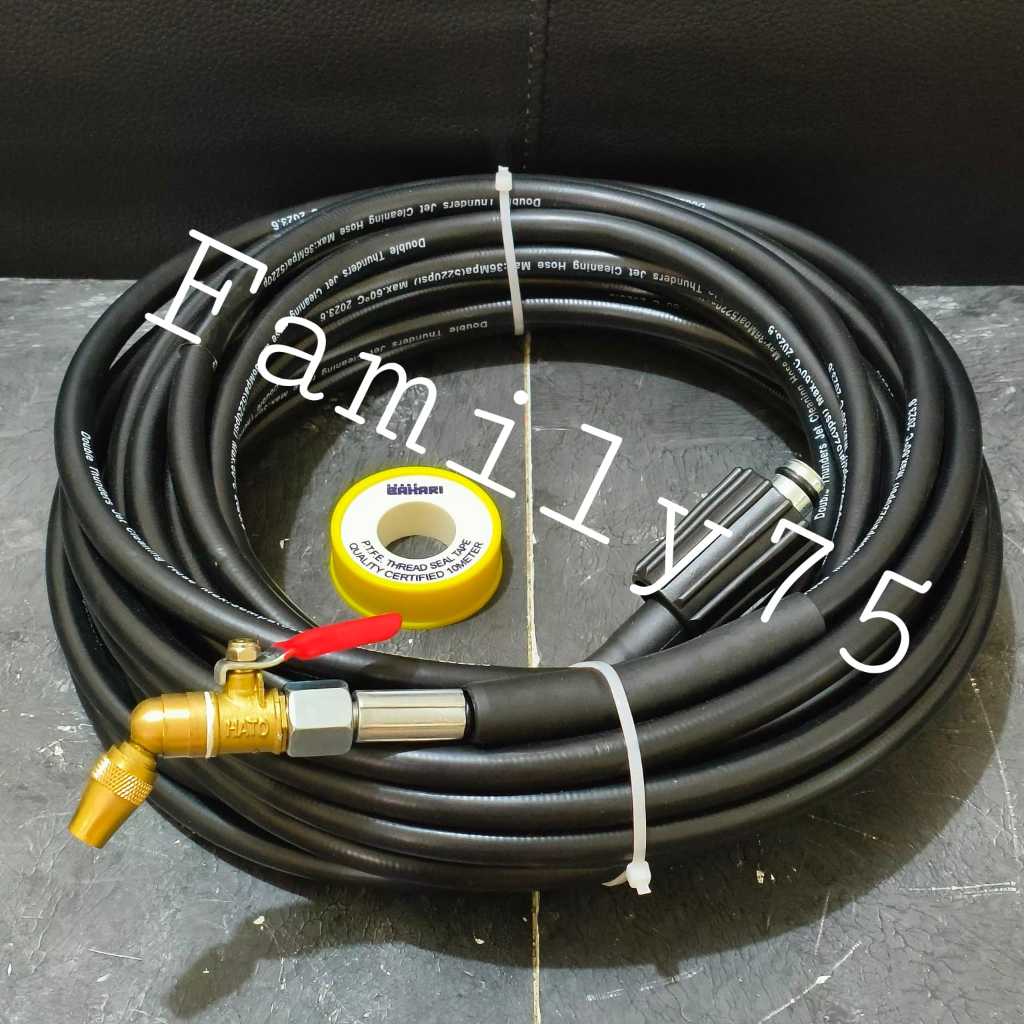 Paket selang steam jet cleaner 5-25m + Nozel Bengkok cuci AC Nozzle