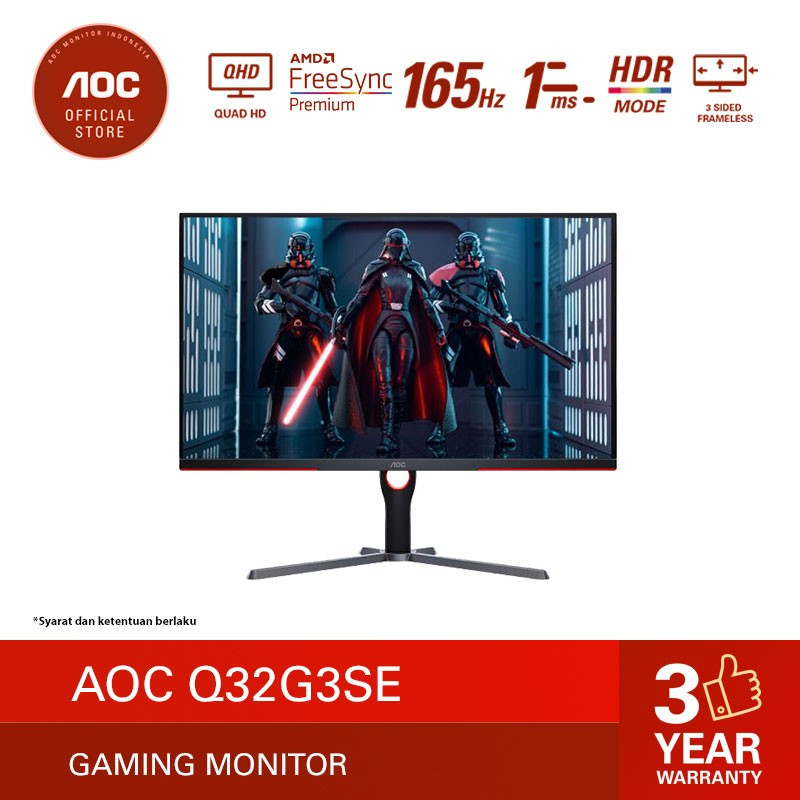 Monitor LED AOC Q32G3SE 31.5" VA 1ms QHD 165Hz HDR10 Gaming Monitor