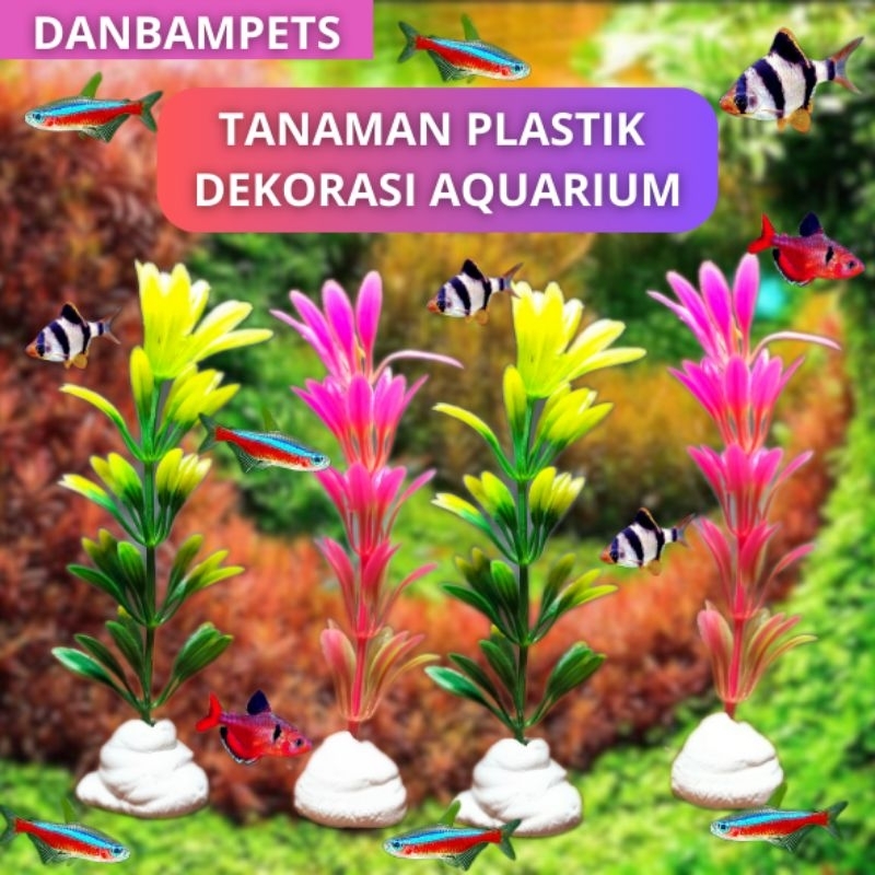 Tanaman Plastik Hiasan Aquarium / Tanaman Plastik Dekorasi Aquarium