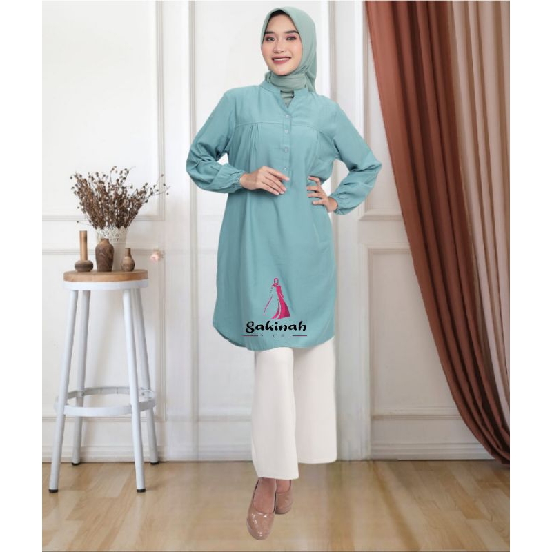 Tunik Polos Viscose Jumbo Hijau Wardah T1861K