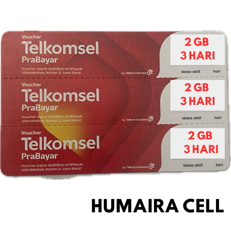 VOCHER DATA KUOTA TELKOMSEL 2 GB 3 HARI