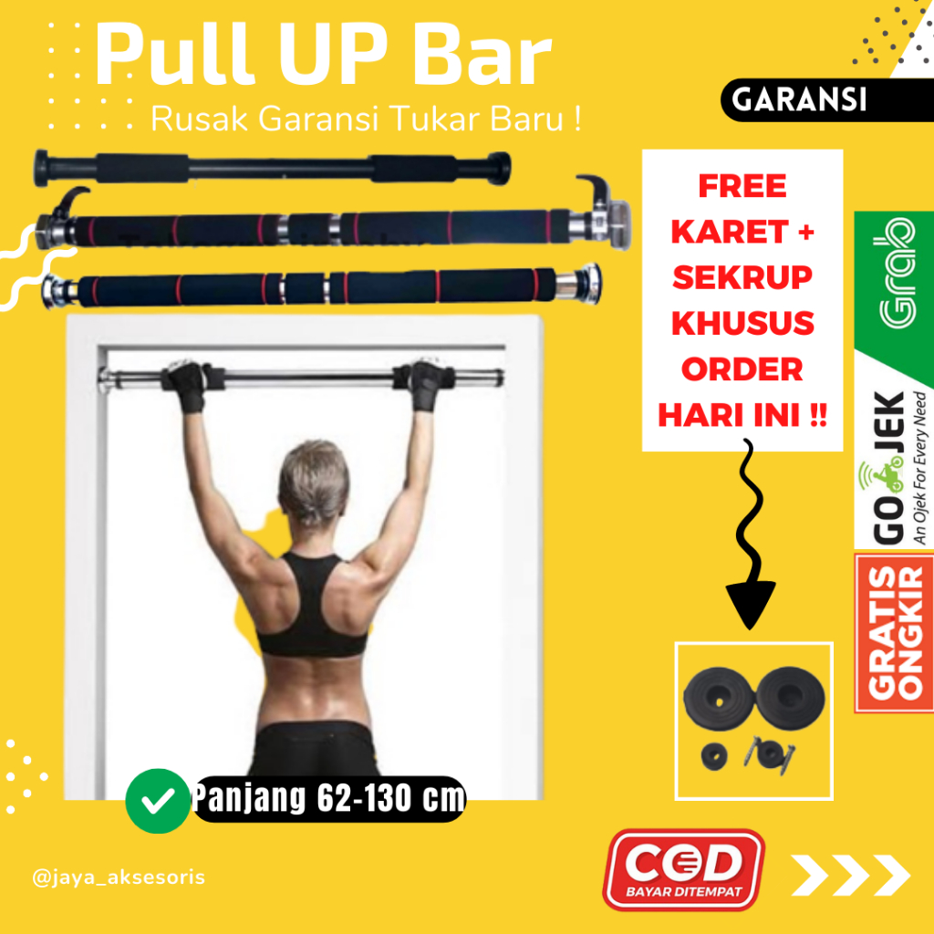 Jual Pull Up Bar Dinding Pintu 60-130 cm Pul Up Bar Speeds T