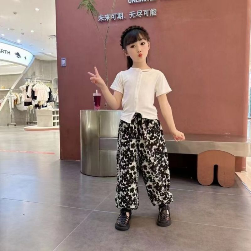 Setelan Celana Panjang + Kaos Crop Rajut Knit Bangkok Korean Style Premium Import anak perempuan