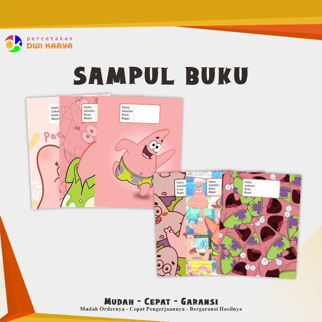 

[PAKET] SAMPUL BUKU PATRICK 6 LEMBAR SAMPUL BUKU AESTHETIC