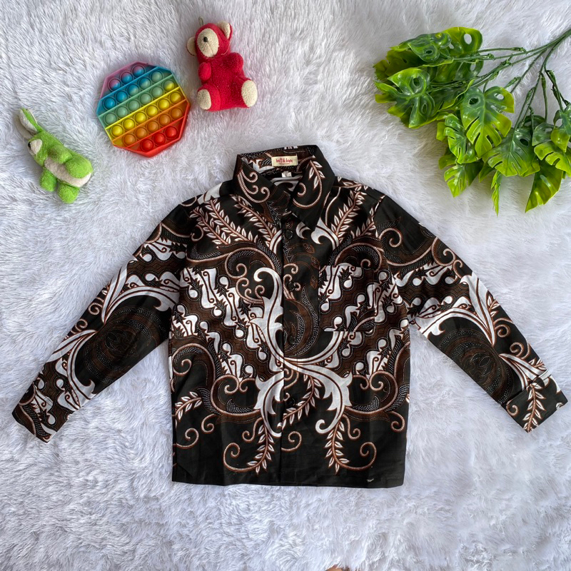 KEMEJA BATIK ANAK LAKI LAKI LENGAN PANJANG BATIK MURAH SAGE DASTY PINK HITAM