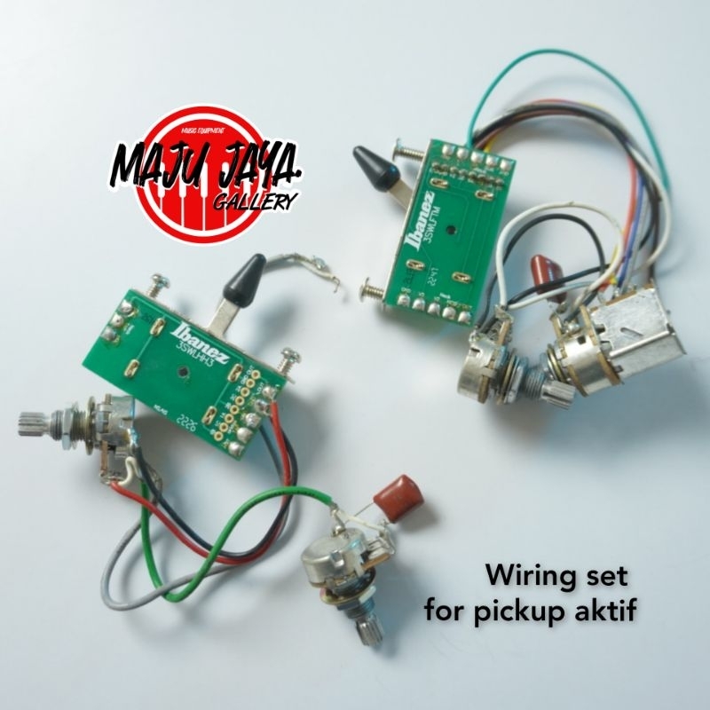 wiring set kit gitar elektrik ibz for pickup aktif FTM or HH3