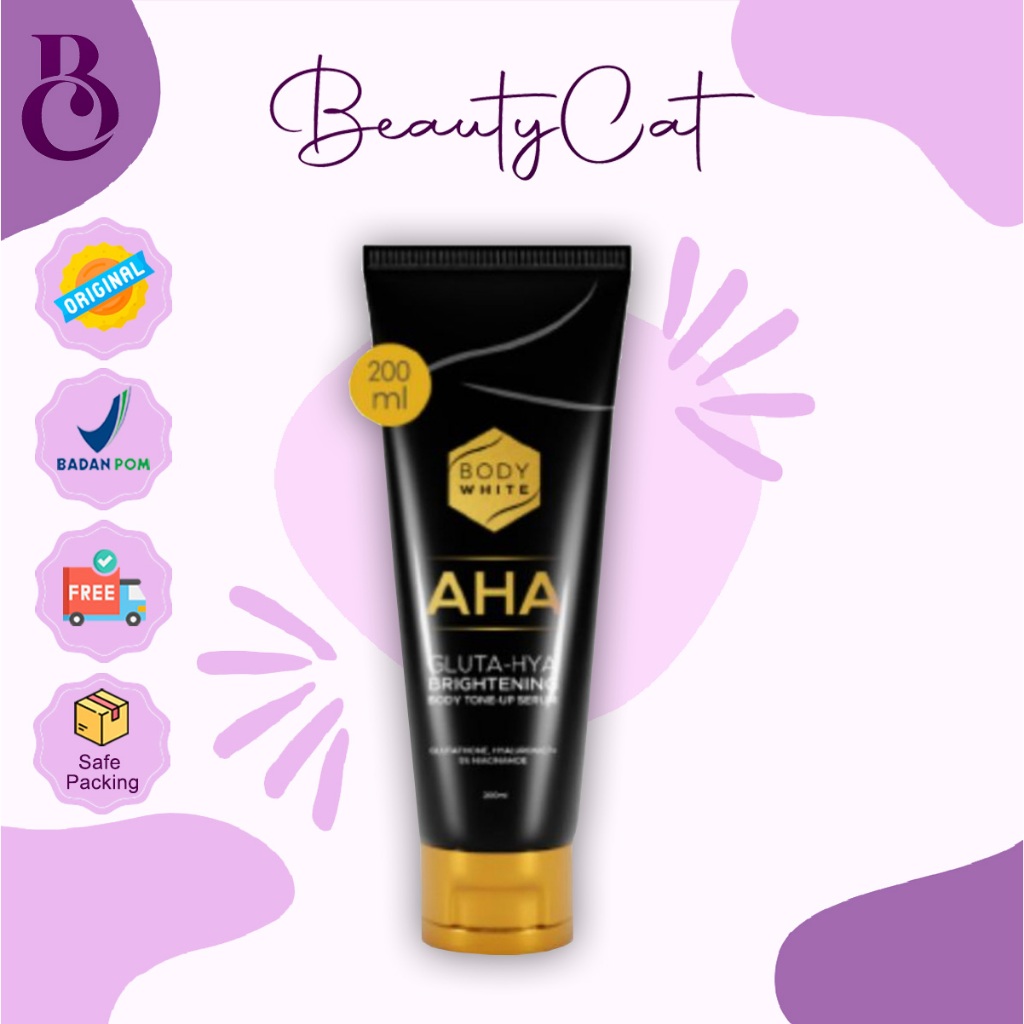 BODY WHITE AHA Brightening Body Tone Up Serum 200ml - Lotion Pemutih Badan