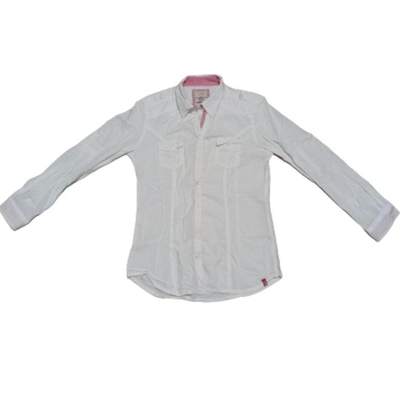 TERMURAH KEMEJA KERJA MEREK NEVADA WARNA PUTIH POLOS LENGAN PANJANG PRELOVED