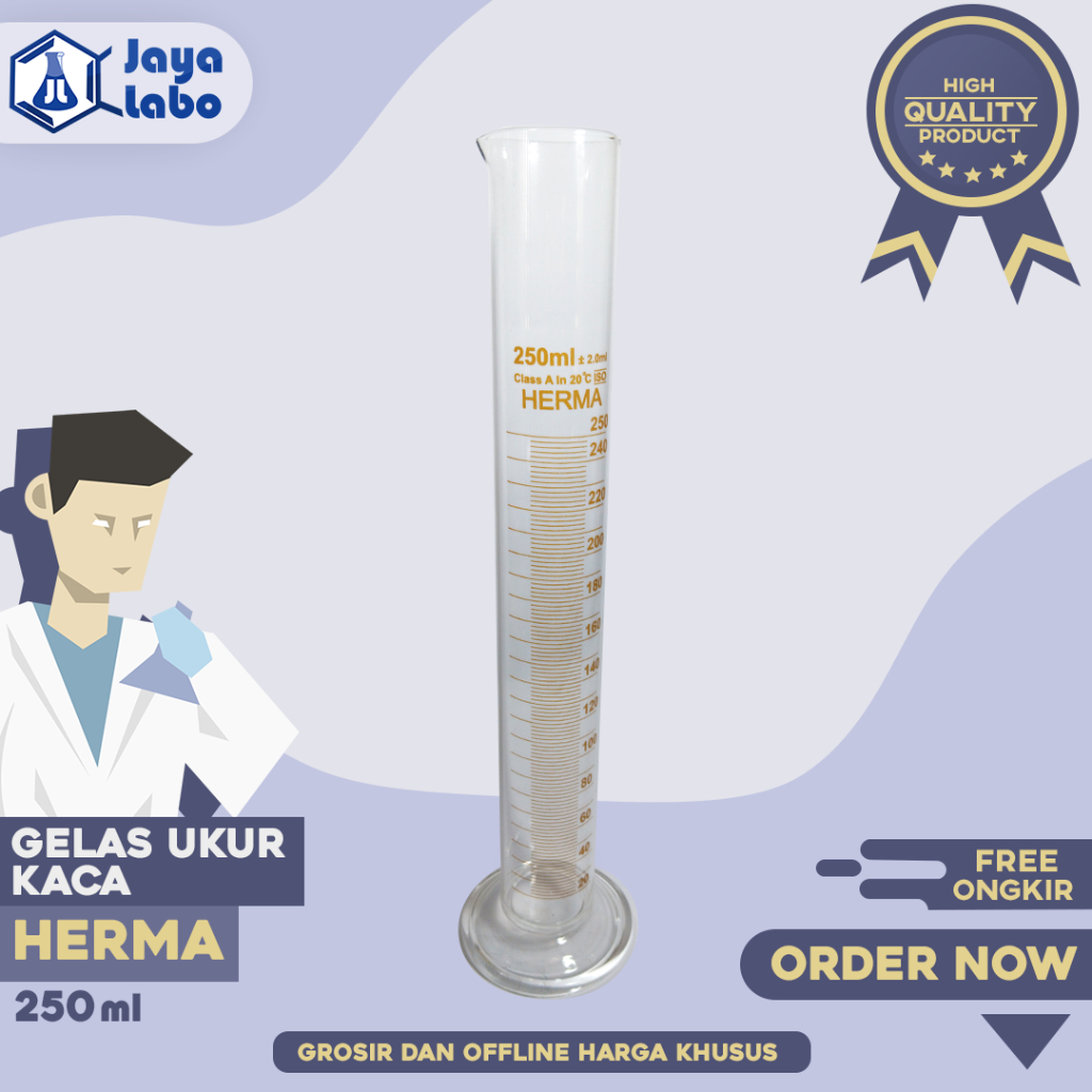 GELAS UKUR HERMA vol. 250 ml / Meassuring Glass / ALAT LABORATORIUM