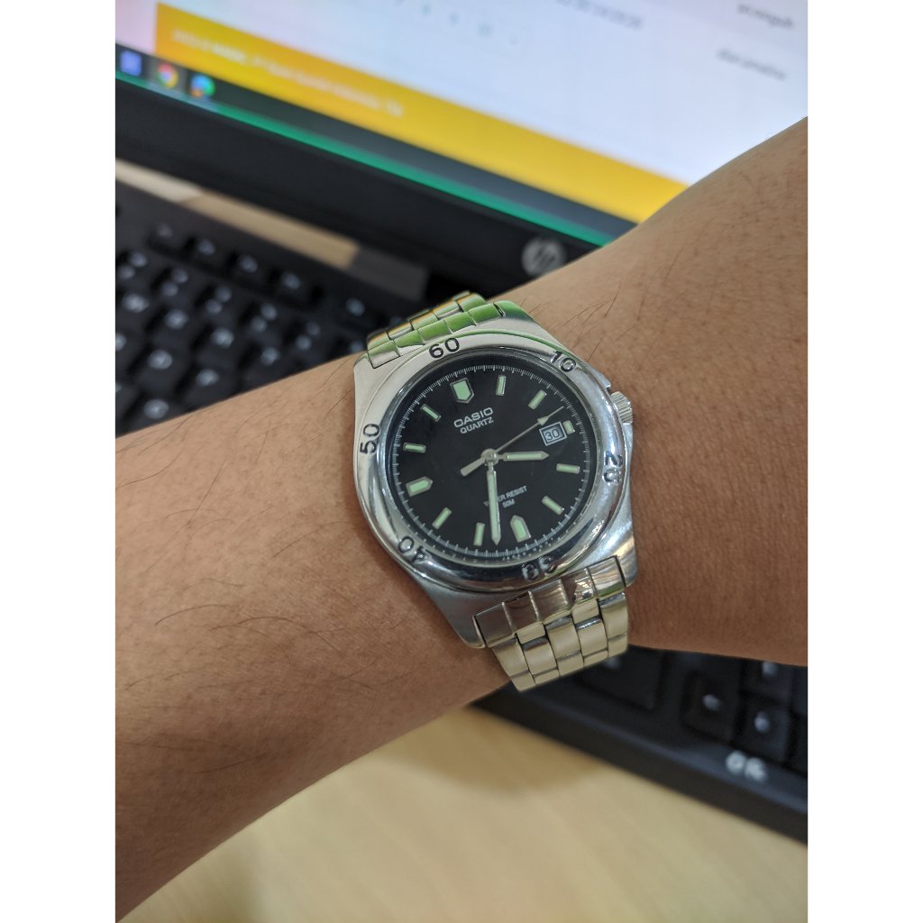 Casio MTP-1213A-1AVDF Black Dial Second Bekas