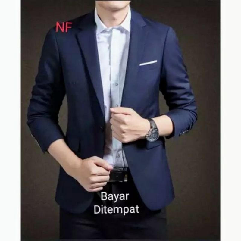 Jas Pria Navy/Jas Blazer Formal Biru Dongker