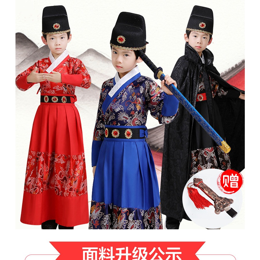 Setelan kostum Hanfu Anak Laki-Laki Perempuan Setelan Imlek Fashion Shoe Foto shoot