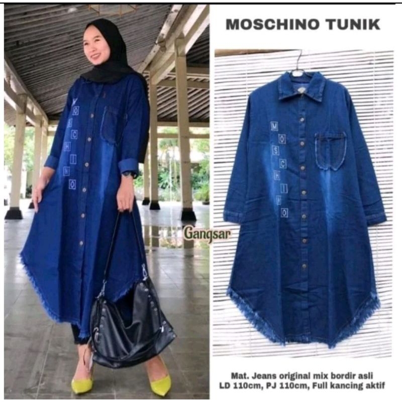 Tunik jeans Kekinian Tunik Jeans Terbaru/Mini Dress Korea style