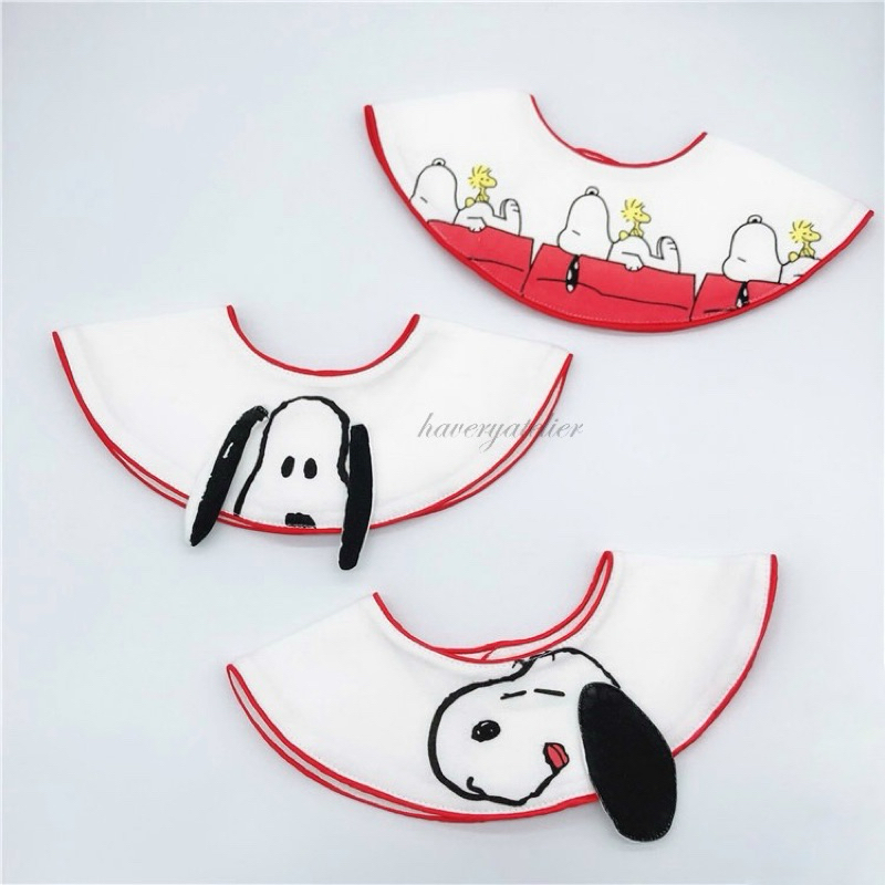 Snoopy Bib Premium Baby Anak Celemek Makan, Slabber Muslin