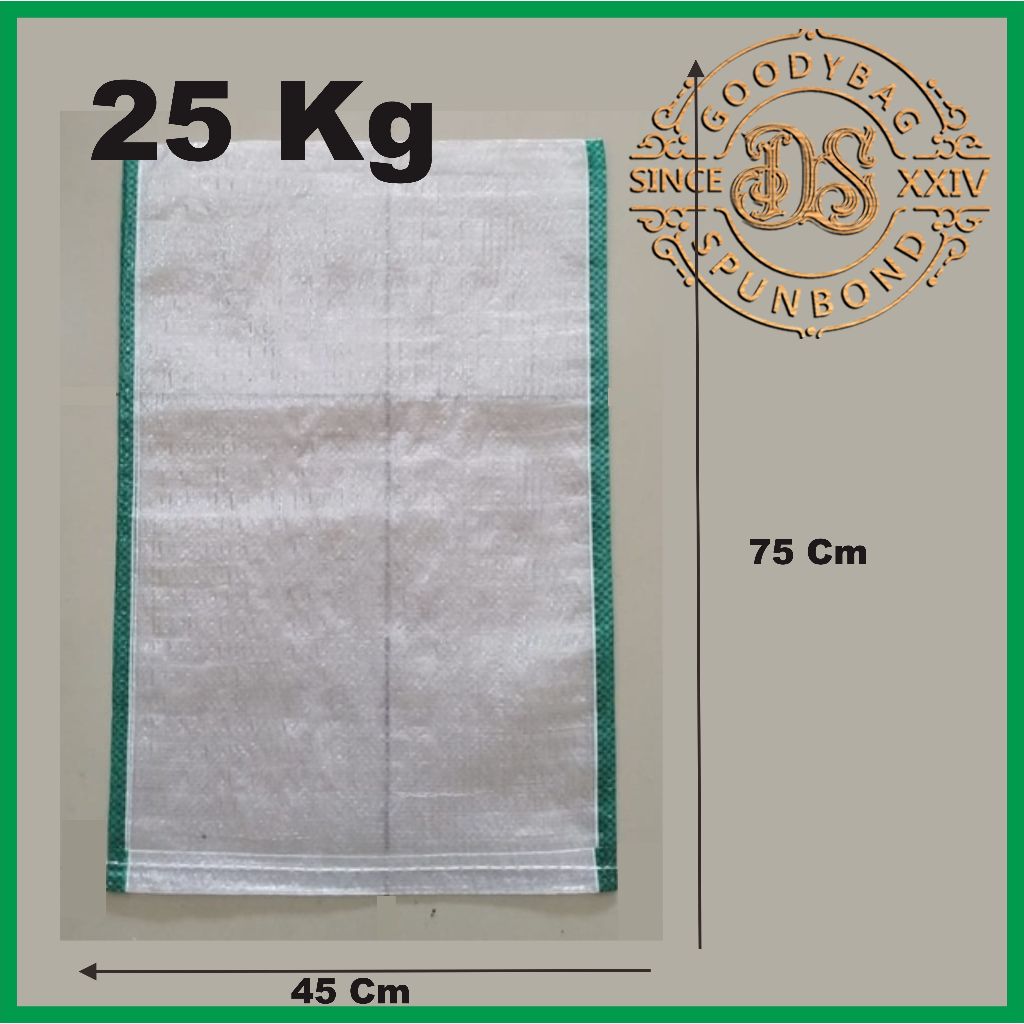 Karung beras polos transparan 25 kg