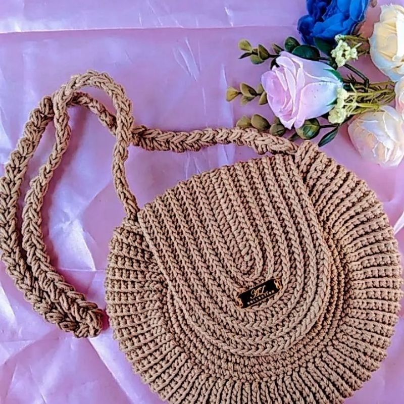 Tas Rajut Bulat Handmade tas rajut tas bulat tas lucu