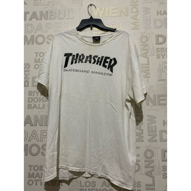 Kaos thrasher putih built up size XL original