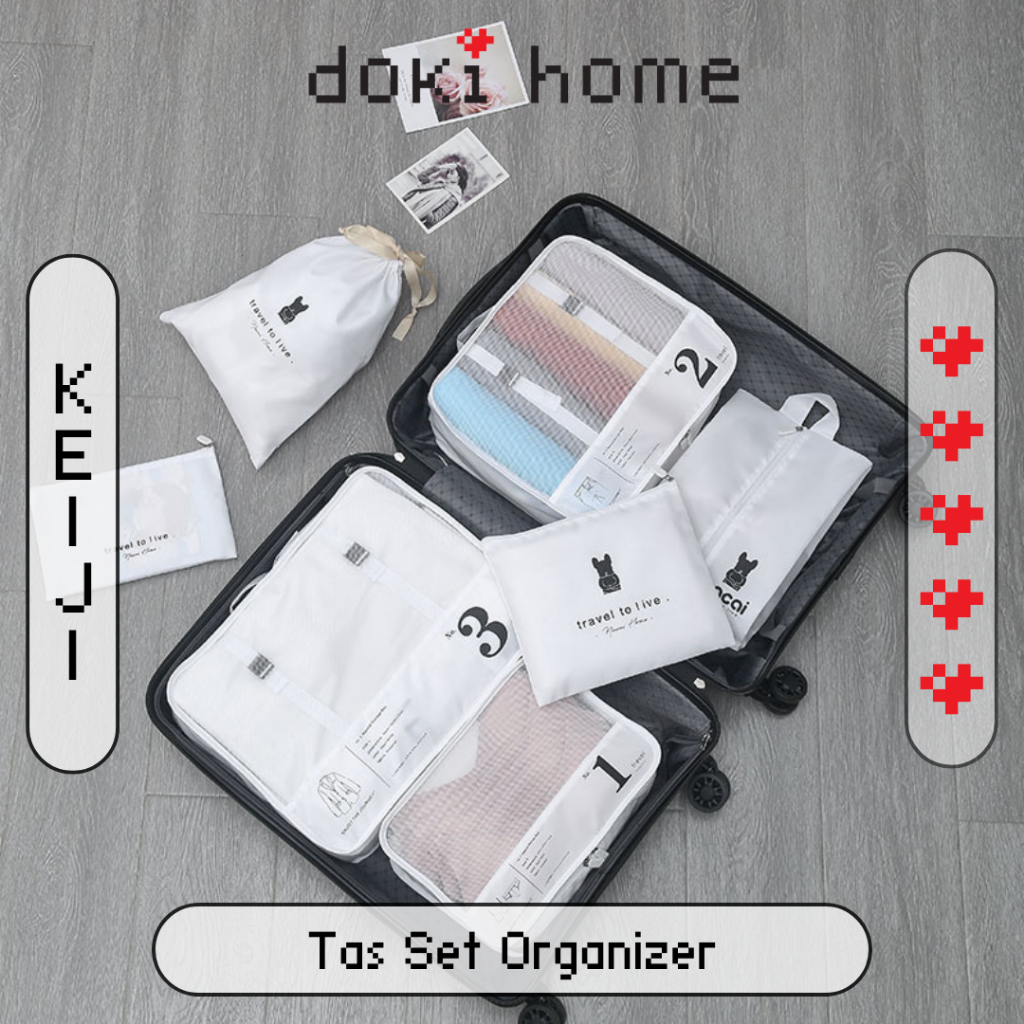 |DOKI| KEIJI Organizer Travel Praktis Koper Tas Simpan Pakaian Minimalis Bag Perjalanan Simple