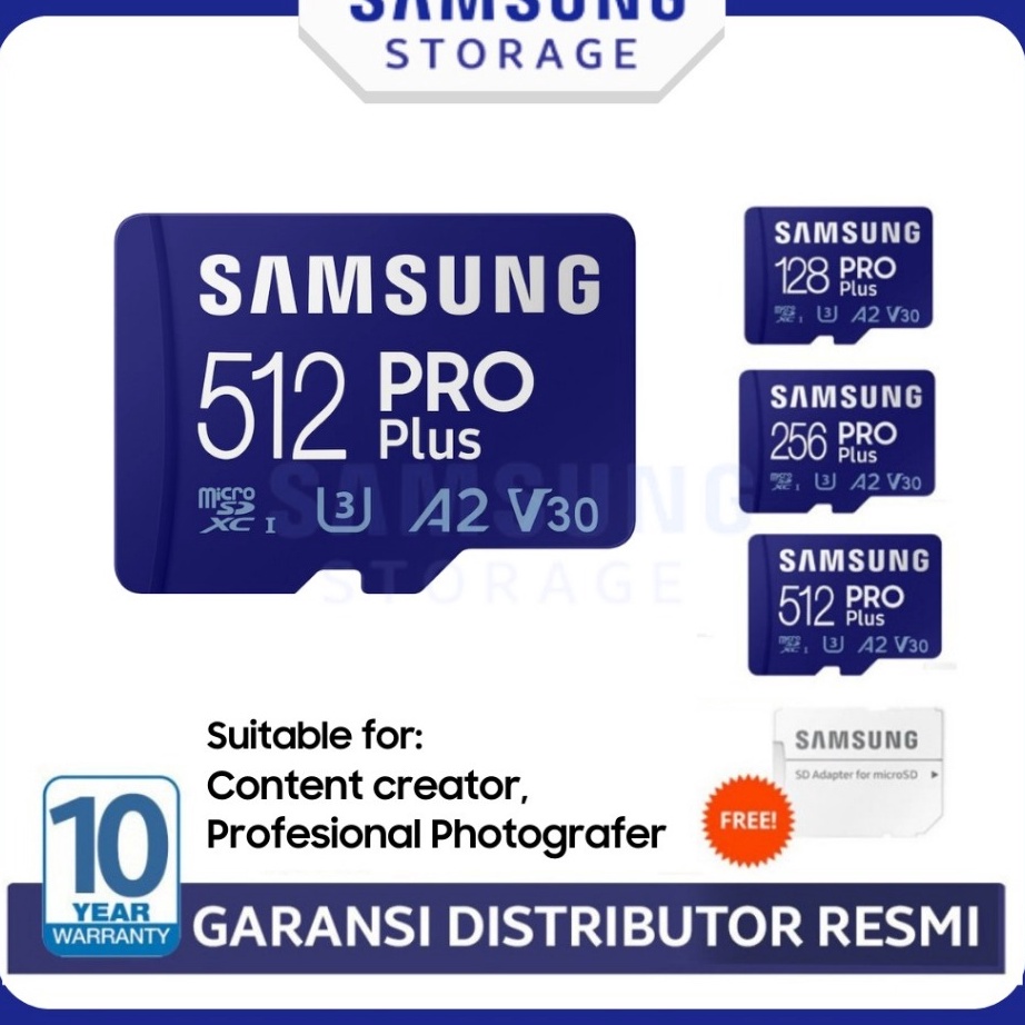 Free Ongkir SAMSUNG Memory Card HP PRO PLUS 128GB  256GB  512GB Micro SD Memori card Kartu SD card U