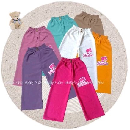 Celana Kulot Anak kancing Barbie/Celana kulot Anak Perempuan CrinkleAirflow Hightwist 1Tahun 2Tahun 